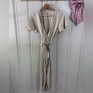 Taupe Wrap Dress